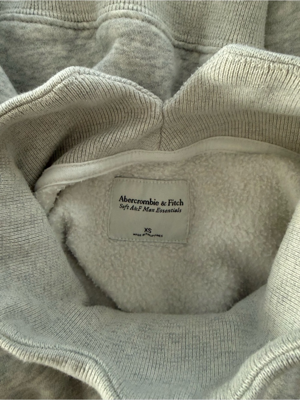 Abercrombie Light Heather Gray Cropped Mock Neck Sweatshirt - Picture 5 of 5